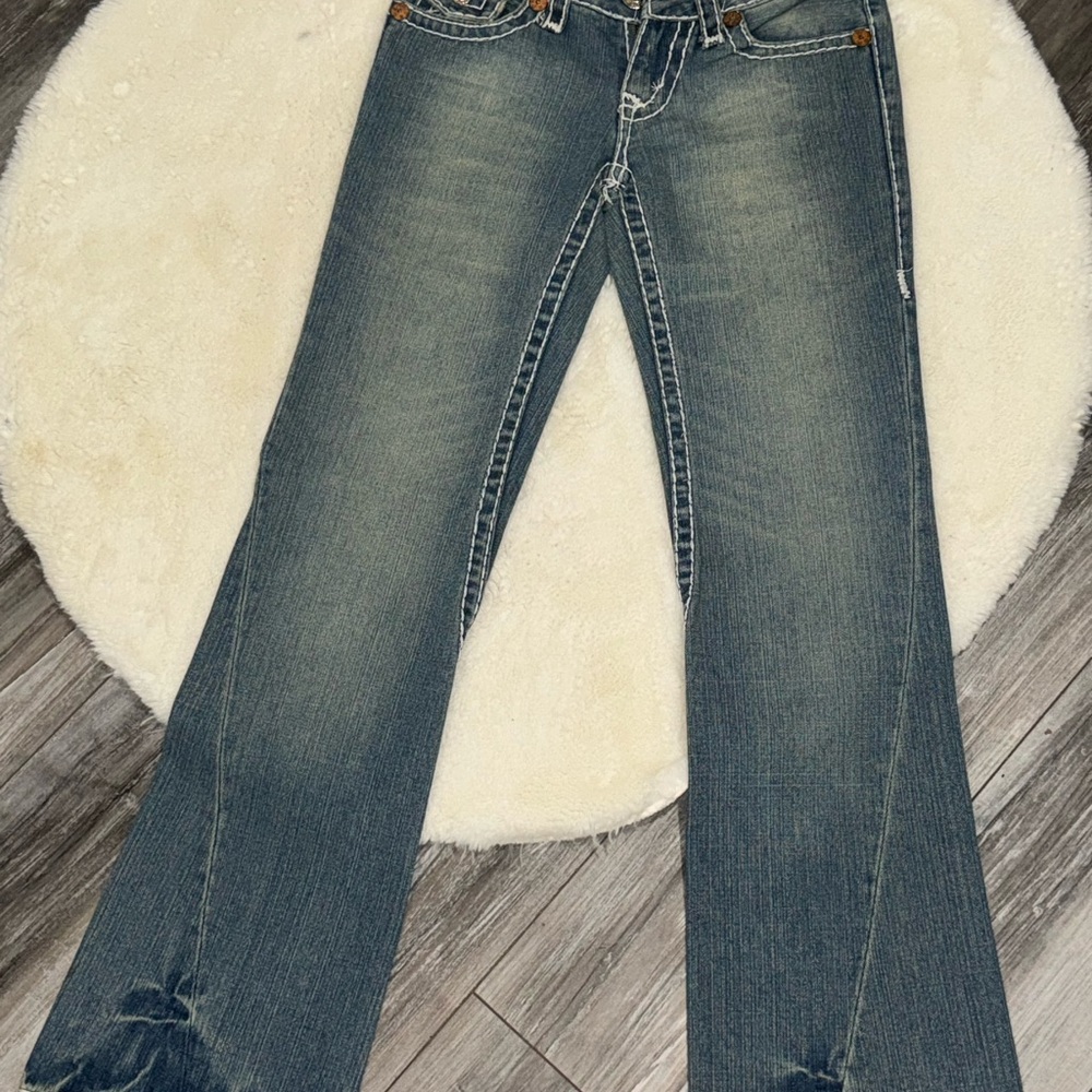 True Religion Women's Faded Blue Boot Cut Jeans